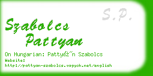 szabolcs pattyan business card